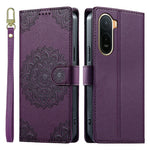 For Xiaomi Redmi A7 Pro 4G (171.56mm)  /  Poco C85x 5G Case Embossed Totem Leather Flip Wallet Phone Cover with Wrist Strap