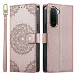 For Xiaomi Redmi A7 Pro 4G (171.56mm)  /  Poco C85x 5G Case Embossed Totem Leather Flip Wallet Phone Cover with Wrist Strap