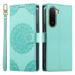 For Xiaomi Redmi A7 Pro 4G (171.56mm)  /  Poco C85x 5G Case Embossed Totem Leather Flip Wallet Phone Cover with Wrist Strap