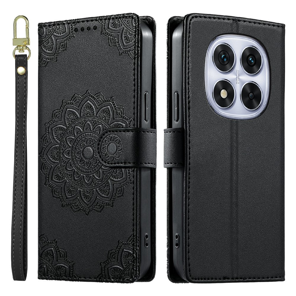 For Xiaomi Redmi Note 14 Pro 5G  /  Note 14 Pro+ 5G  /  Poco X7 5G Case Embossed Totem Leather Flip Wallet Phone Cover with Wrist Strap