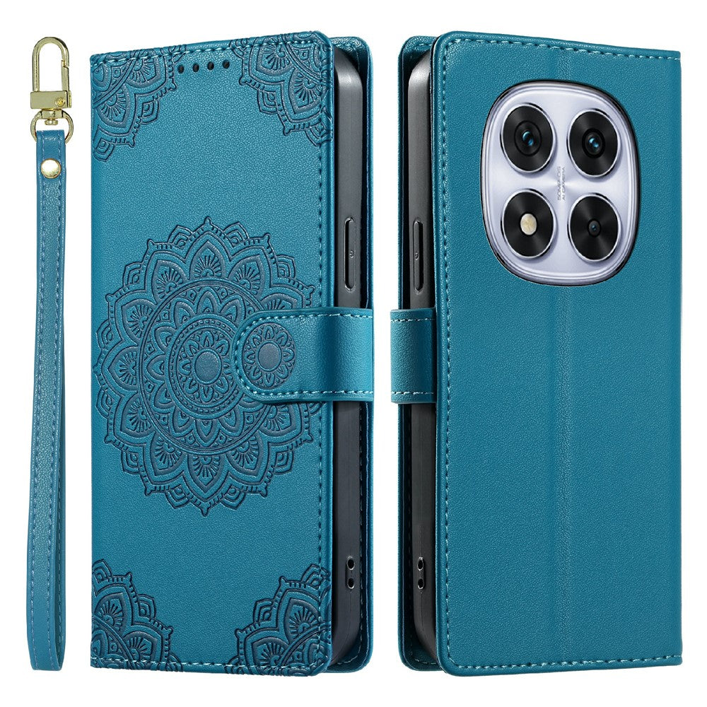 For Xiaomi Redmi Note 14 Pro 5G  /  Note 14 Pro+ 5G  /  Poco X7 5G Case Embossed Totem Leather Flip Wallet Phone Cover with Wrist Strap