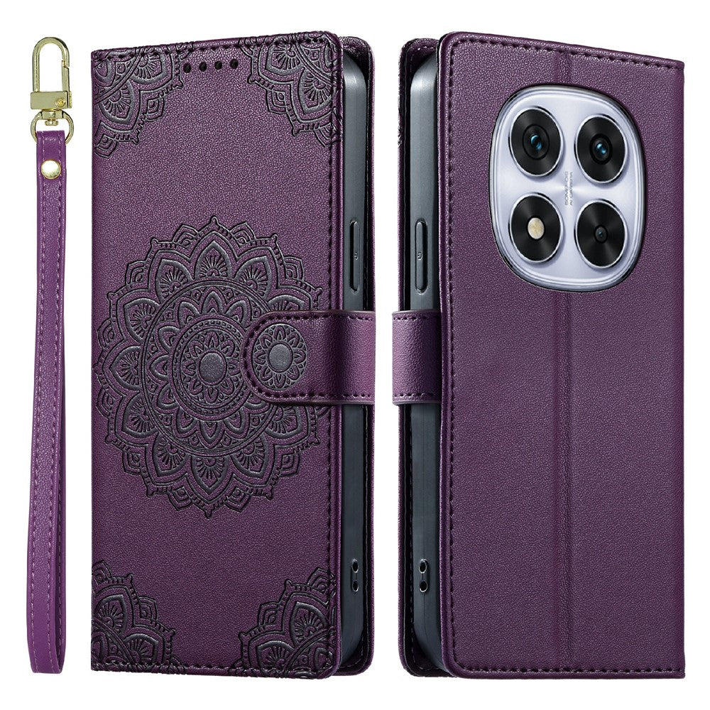 For Xiaomi Redmi Note 14 Pro 5G  /  Note 14 Pro+ 5G  /  Poco X7 5G Case Embossed Totem Leather Flip Wallet Phone Cover with Wrist Strap