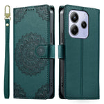 For Xiaomi Redmi Note 14 5G Case Embossed Totem Leather Flip Wallet Phone Cover with Wrist Strap