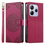 For Xiaomi Redmi Note 14 5G Case Embossed Totem Leather Flip Wallet Phone Cover with Wrist Strap