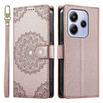 For Xiaomi Redmi Note 14 5G Case Embossed Totem Leather Flip Wallet Phone Cover with Wrist Strap