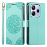 For Xiaomi Redmi Note 14 5G Case Embossed Totem Leather Flip Wallet Phone Cover with Wrist Strap