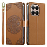 For Xiaomi 15T Case Embossed Totem Leather Flip Wallet Phone Cover with Wrist Strap