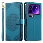 For Xiaomi 17 Pro Case Embossed Totem Leather Flip Wallet Phone Cover with Wrist Strap