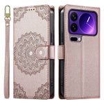For Xiaomi 17 Pro Case Embossed Totem Leather Flip Wallet Phone Cover with Wrist Strap