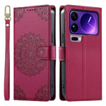 For Xiaomi 17 Pro Max Case Embossed Totem Leather Flip Wallet Phone Cover with Wrist Strap