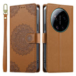 For Xiaomi 17 Ultra 5G Case Embossed Totem Leather Flip Wallet Phone Cover with Wrist Strap