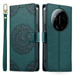 For Xiaomi 17 Ultra 5G Case Embossed Totem Leather Flip Wallet Phone Cover with Wrist Strap