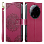 For Xiaomi 17 Ultra 5G Case Embossed Totem Leather Flip Wallet Phone Cover with Wrist Strap