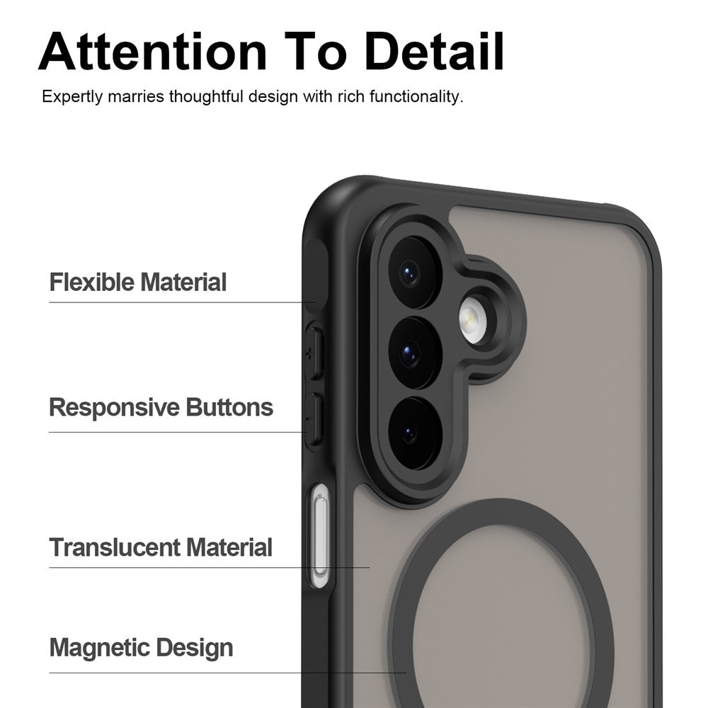 For Samsung Galaxy A27 5G Magnetic Case Anti Drop Matte PC + TPU Phone Cover