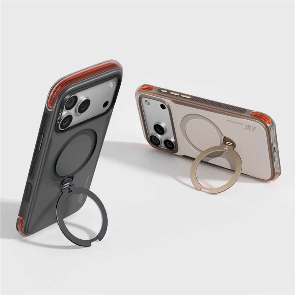 TORRAS Ostand Q3 Air Pro-serien til iPhone 17 Pro Magnetisk etui Roterende støtteben Stødsikkert PC + TPU telefoncover
