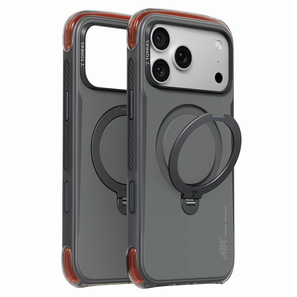 TORRAS Ostand Q3 Air Pro-serien til iPhone 17 Pro Magnetisk etui Roterende støtteben Stødsikkert PC + TPU telefoncover