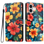 Til iPhone 17 / iPhone 18 etui mønstertryk PU-læder flip cover med håndledsrem