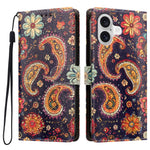 Til iPhone 17 / iPhone 18 etui mønstertryk PU-læder flip cover med håndledsrem