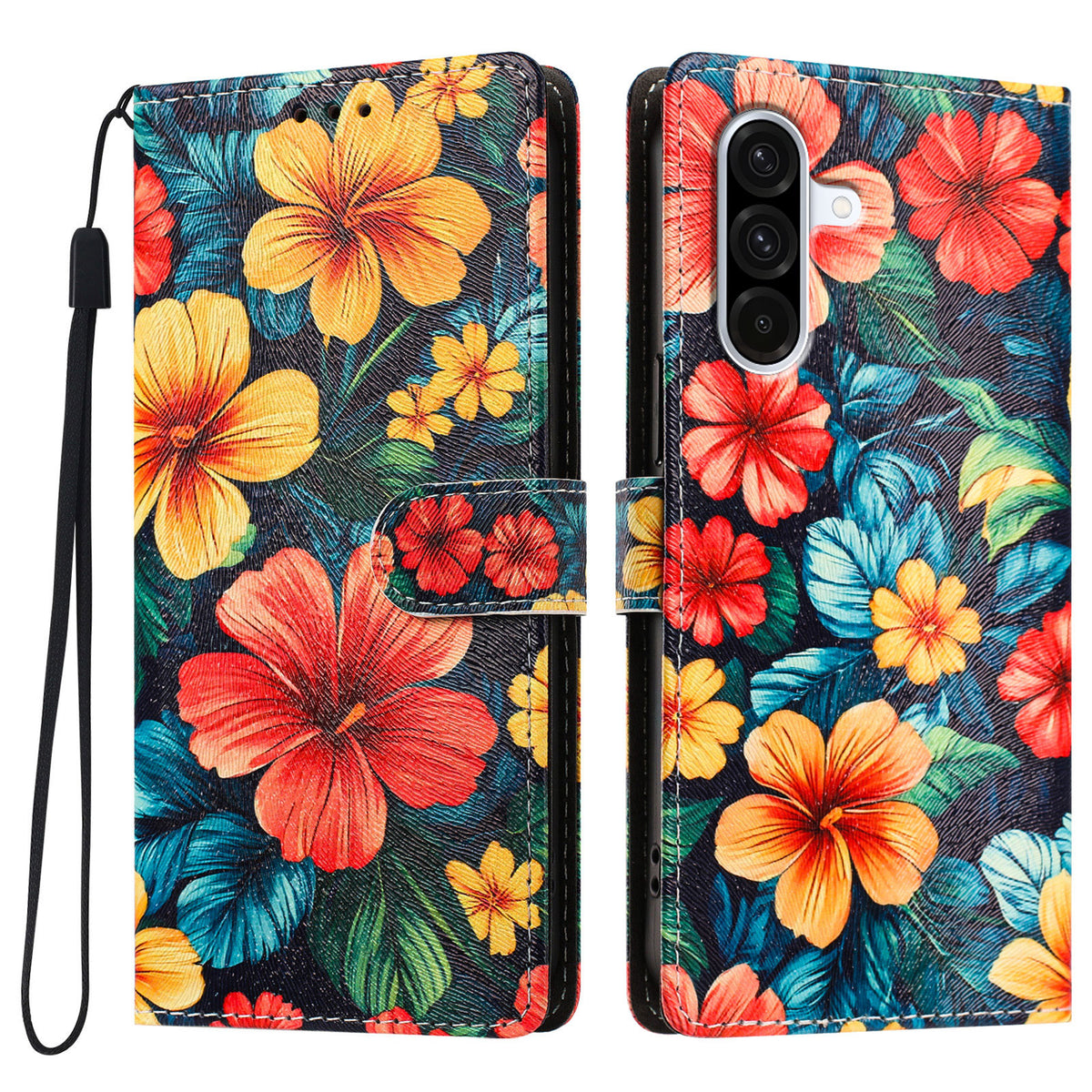 For Samsung Galaxy A36 5G / Galaxy A56 5G / Galaxy M56 5G / Galaxy A37 5G Case Pattern Printed PU Leather Flip Wallet Phone Cover with Wrist Strap