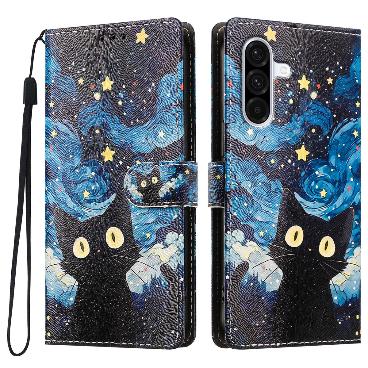 For Samsung Galaxy A36 5G / Galaxy A56 5G / Galaxy M56 5G / Galaxy A37 5G Case Pattern Printed PU Leather Flip Wallet Phone Cover with Wrist Strap