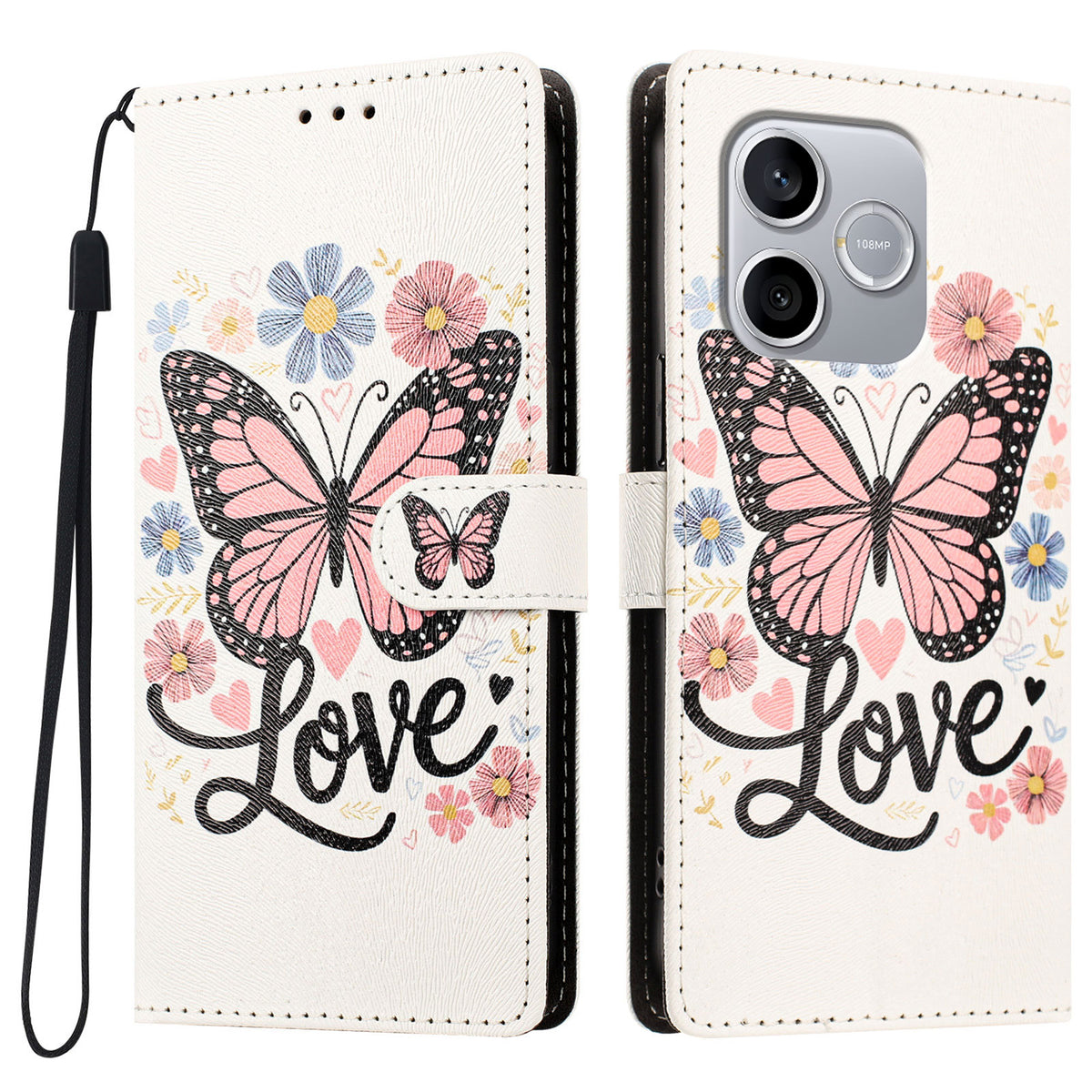 For Honor 600e 5G / Honor X80i 5G / Honor 600 Lite 5G Case Pattern Printed PU Leather Flip Wallet Phone Cover with Wrist Strap