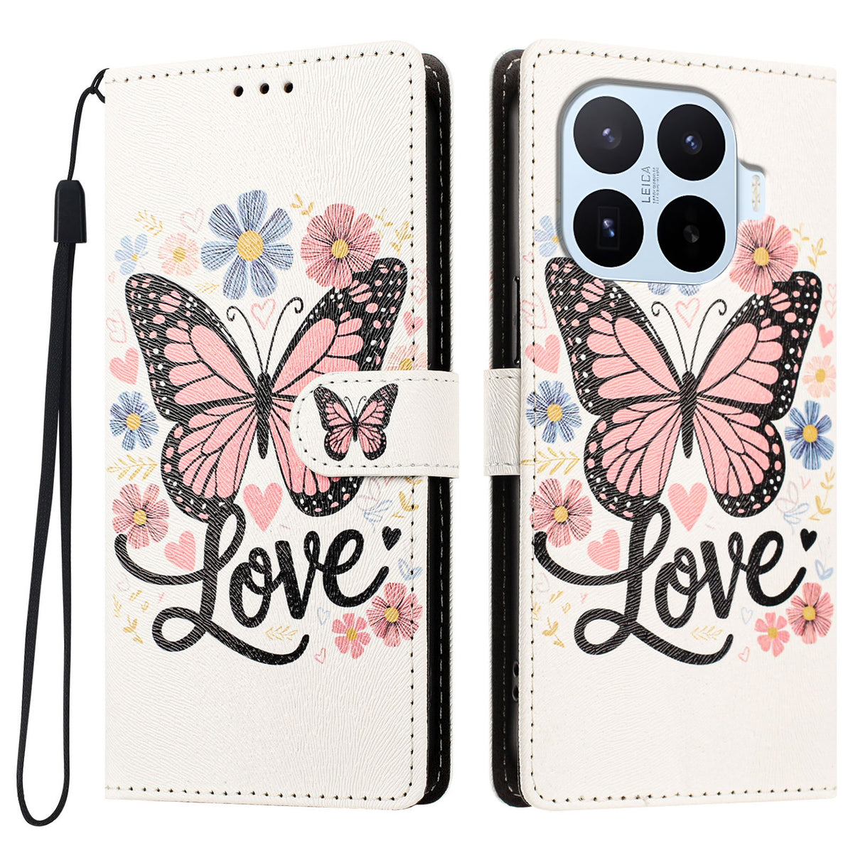 For Xiaomi 17T Pro Case Pattern Printed PU Leather Flip Wallet Phone Cover with Wrist Strap