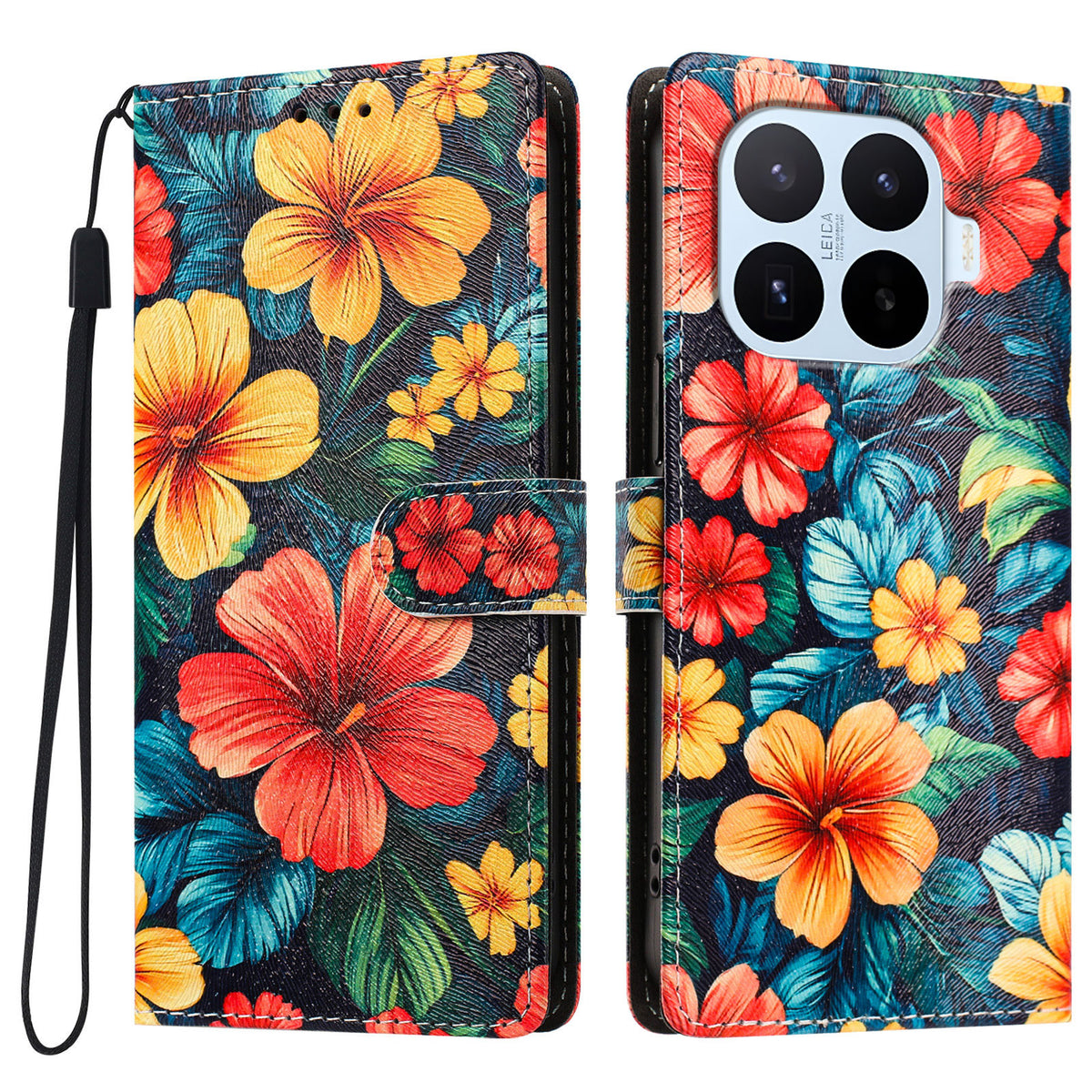 For Xiaomi 17T Pro Case Pattern Printed PU Leather Flip Wallet Phone Cover with Wrist Strap
