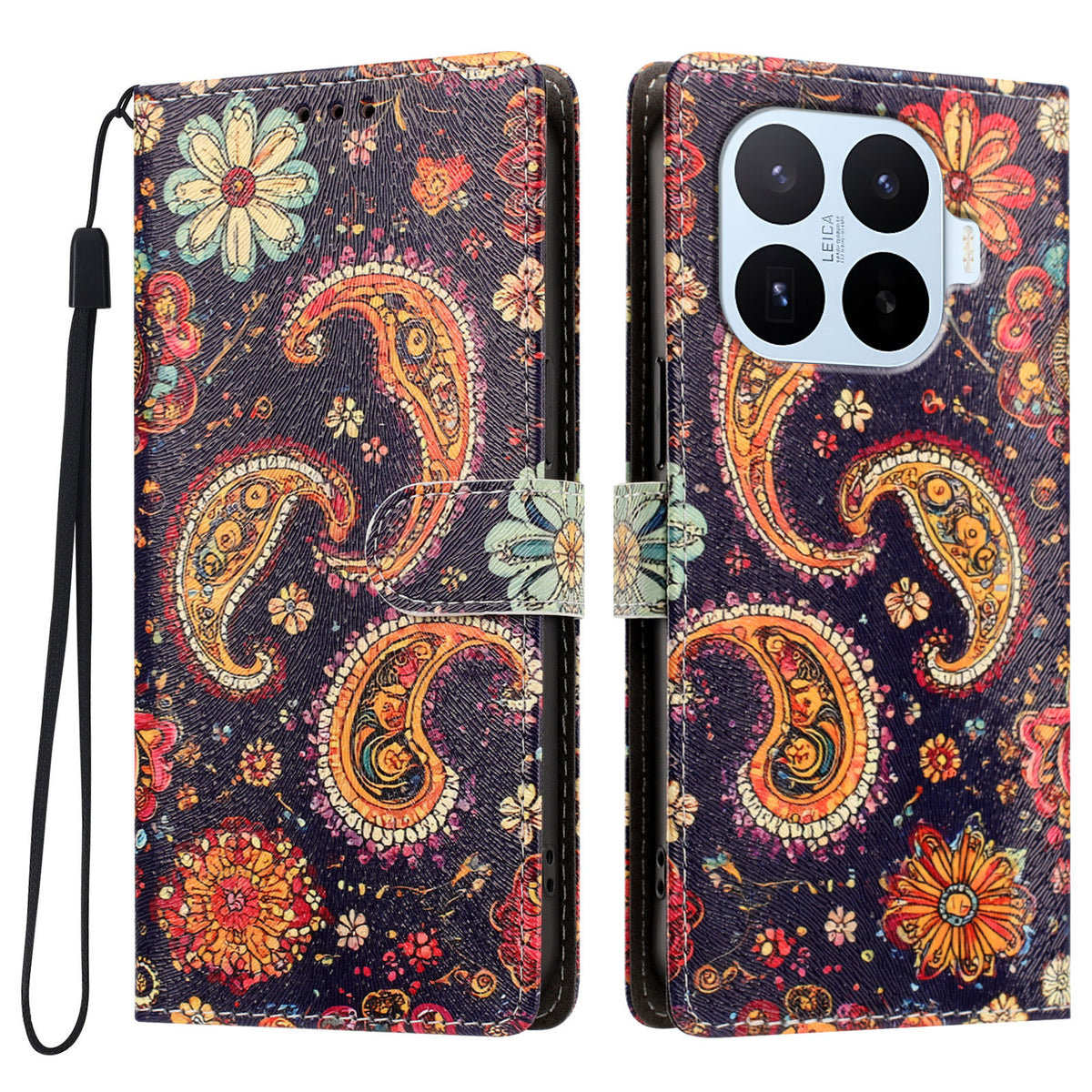 For Xiaomi 17T Pro Case Pattern Printed PU Leather Flip Wallet Phone Cover with Wrist Strap