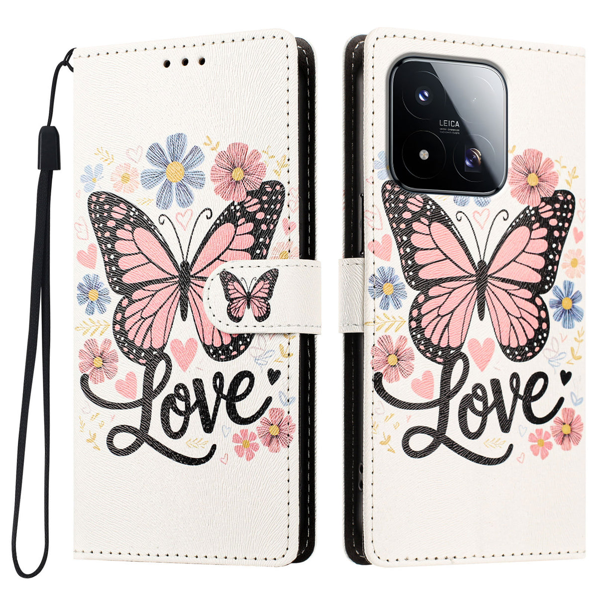 For Xiaomi 17 Max Case Pattern Printed PU Leather Flip Wallet Phone Cover with Wrist Strap