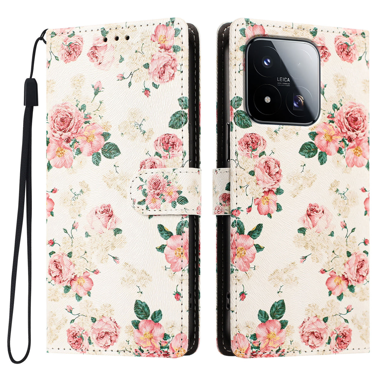 For Xiaomi 17 Max Case Pattern Printed PU Leather Flip Wallet Phone Cover with Wrist Strap