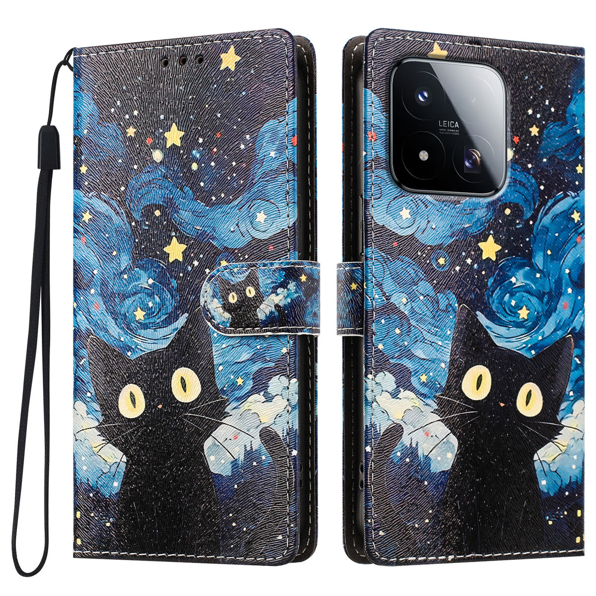 For Xiaomi 17 Max Case Pattern Printed PU Leather Flip Wallet Phone Cover with Wrist Strap