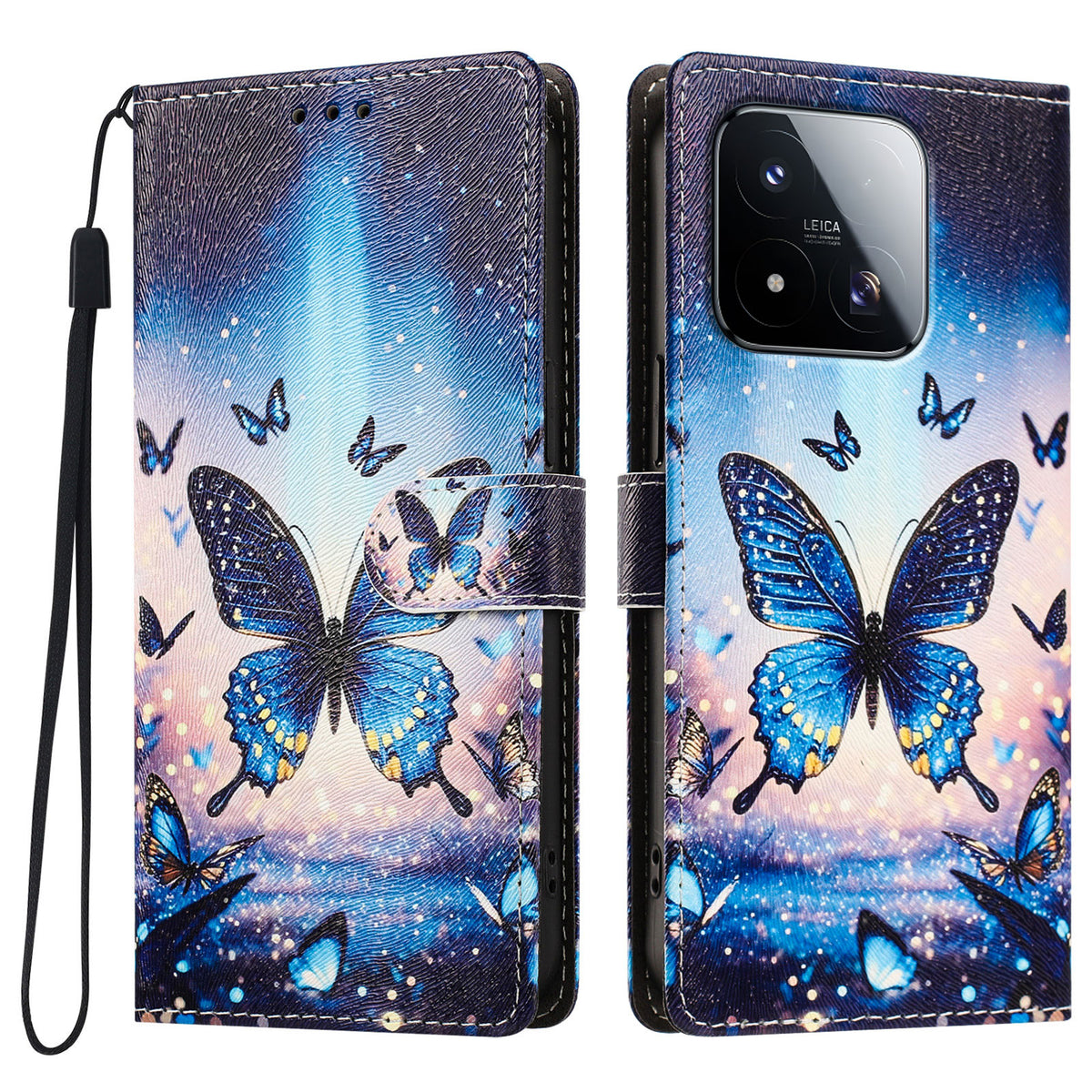 For Xiaomi 17 Max Case Pattern Printed PU Leather Flip Wallet Phone Cover with Wrist Strap