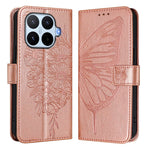 For Xiaomi 17T Wallet Case with Wrist Strap Butterfly Imprint Leather Phone Cover