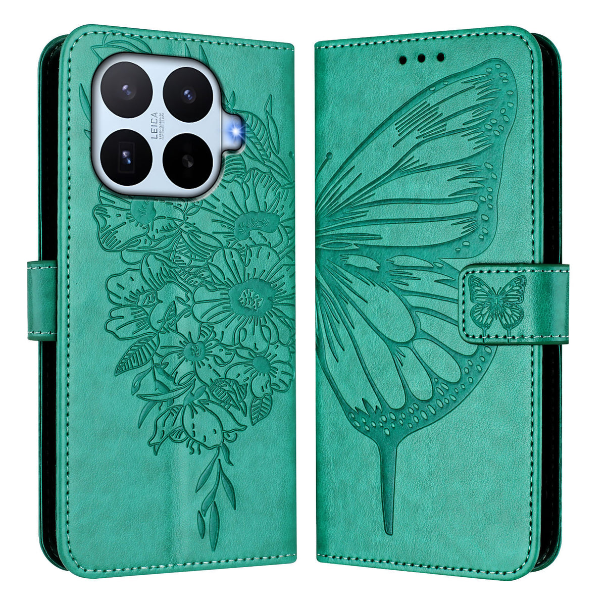 For Xiaomi 17T Wallet Case with Wrist Strap Butterfly Imprint Leather Phone Cover
