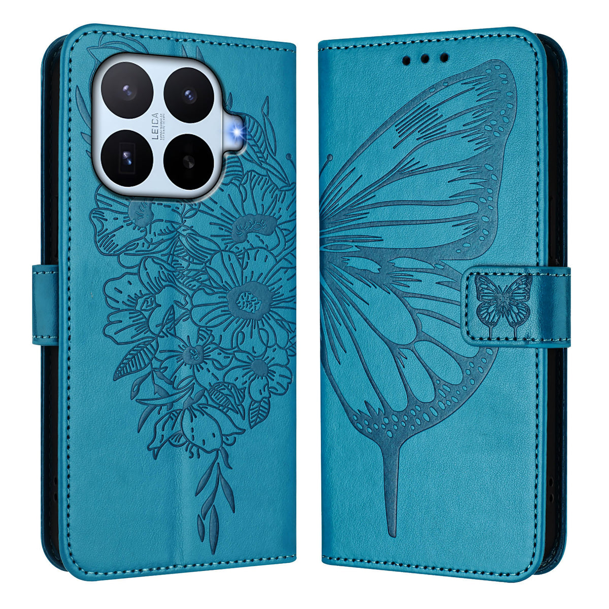 For Xiaomi 17T Wallet Case with Wrist Strap Butterfly Imprint Leather Phone Cover