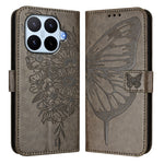 For Xiaomi 17T Wallet Case with Wrist Strap Butterfly Imprint Leather Phone Cover