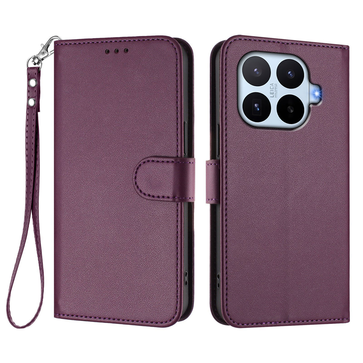 For Xiaomi 17T Leather Case Wallet Stand Phone Cover with Wrist Strap