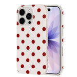 For iPhone 16 Pro Max Case Retro Polka Dot IMD TPU Full Coverage Phone Protective Cover