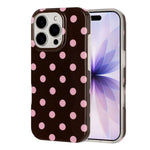 For iPhone 16 Pro Max Case Retro Polka Dot IMD TPU Full Coverage Phone Protective Cover