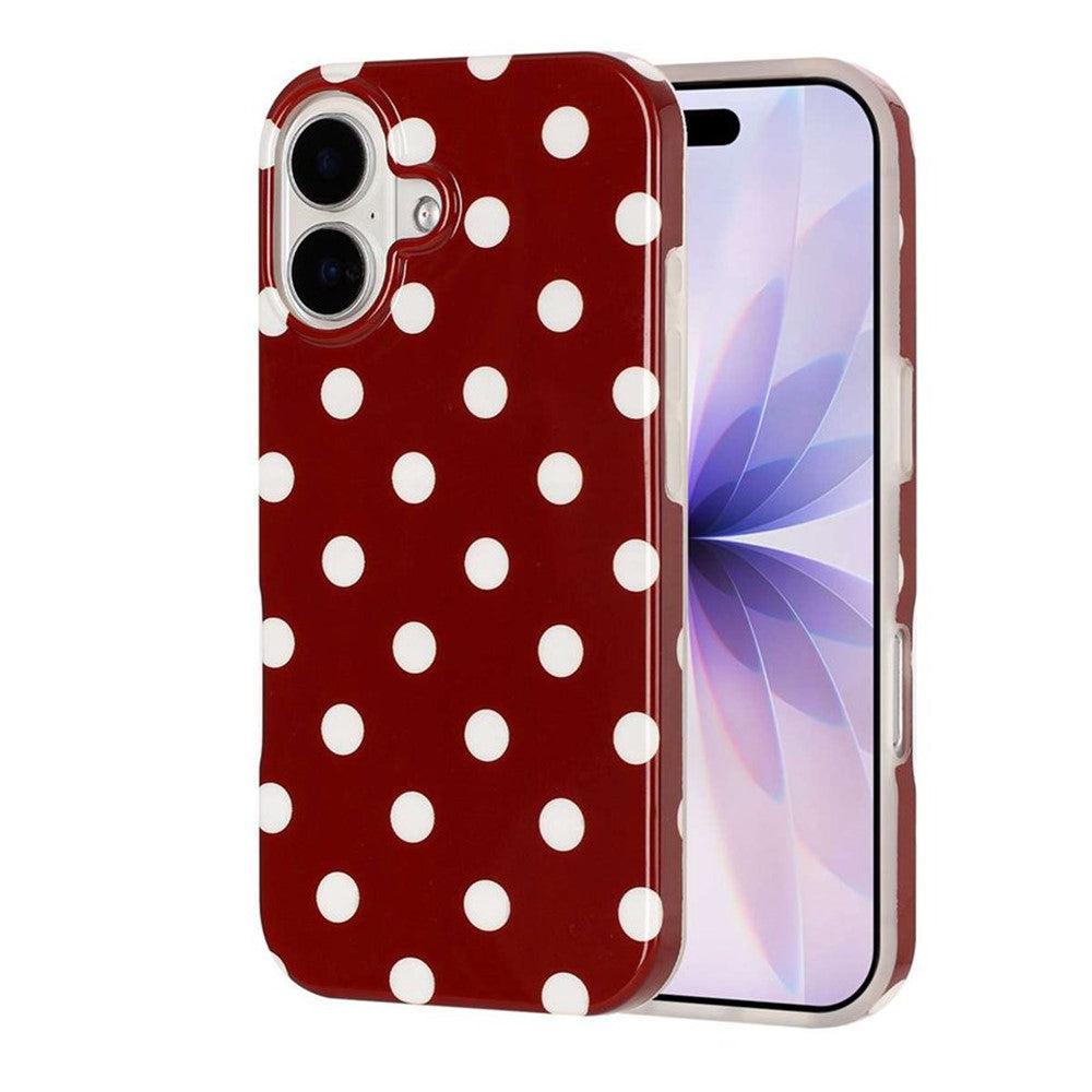 For iPhone 17 Case Retro Polka Dot IMD TPU Full Coverage Phone Protective Cover