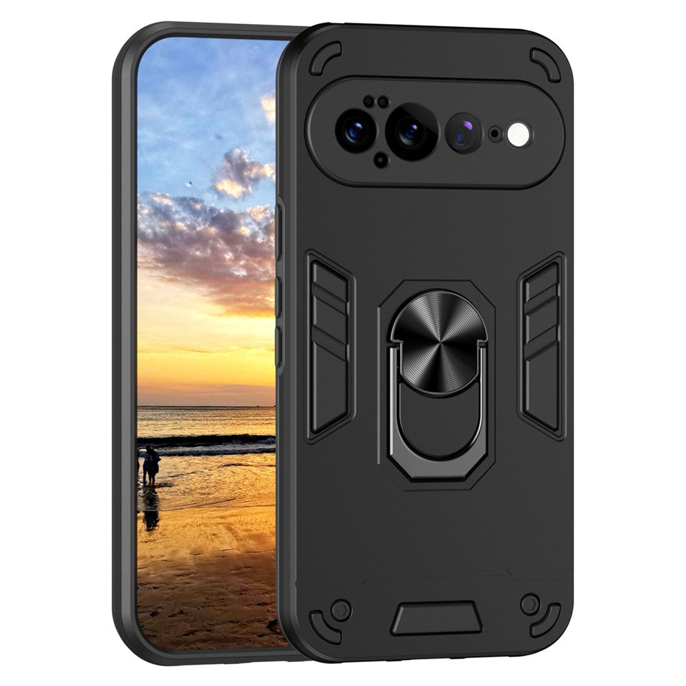 For Google Pixel 11 Pro XL Case PC + TPU Drop Defend Phone Cover with Ring Kickstand