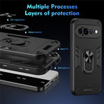 For Google Pixel 11 Pro XL Case PC + TPU Drop Defend Phone Cover with Ring Kickstand