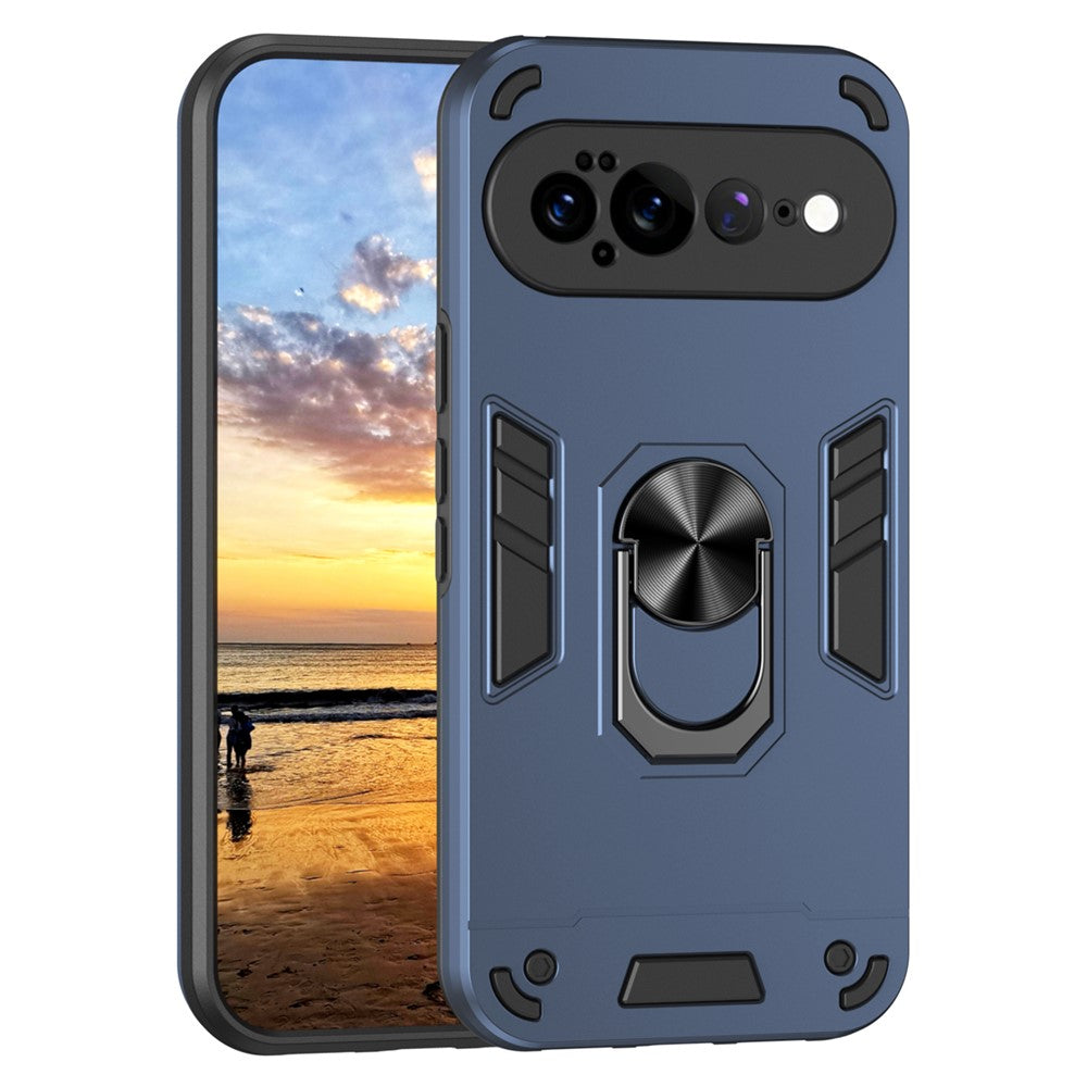 For Google Pixel 11 Pro XL Case PC + TPU Drop Defend Phone Cover with Ring Kickstand