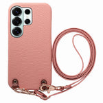 For Samsung Galaxy S26 Ultra Litchi Pattern Case with Lanyard Shockproof PC PU Leather Cover