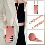 For Samsung Galaxy S26 Ultra Litchi Pattern Case with Lanyard Shockproof PC PU Leather Cover