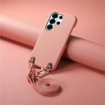 For Samsung Galaxy S26 Ultra Litchi Pattern Case with Lanyard Shockproof PC PU Leather Cover