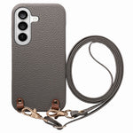 Til Samsung Galaxy A18 5G / A18 4G / A17 5G / A17 4G Litchi-mønster etui med snor Stødabsorberende PC PU læder cover