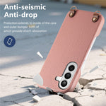 Til Samsung Galaxy A16 5G / A16 4G Litchi-mønster cover med snor Stødsikkert PC PU læder cover