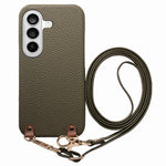 Til Samsung Galaxy A16 5G / A16 4G Litchi-mønster cover med snor Stødsikkert PC PU læder cover