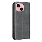 BINFEN COLOR for iPhone 15 RFID Blocking Calf Texture PU Leather Phone Cover